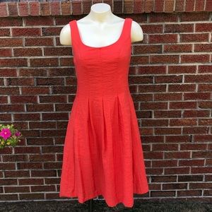 Nine West Textured Orange Sleeveless Dress 6 Tank